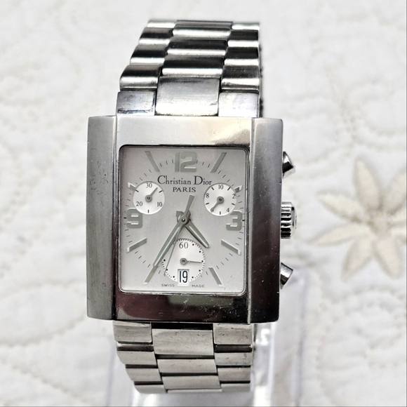 Christian Dior Riva Chronograph Men's Watch D81-100 RARE DS8825 Stainless Steel - Picture 2 of 10